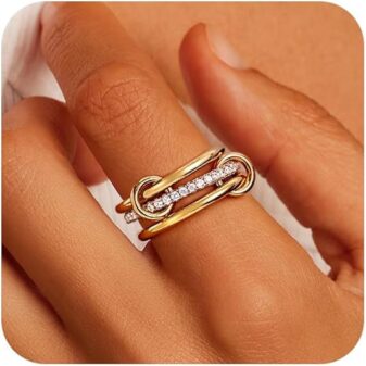 Stainless Steel Rings With Full Diamonds