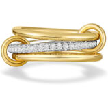 Stainless Steel Interlocking Full Of Diamonds Three-ring (6)
