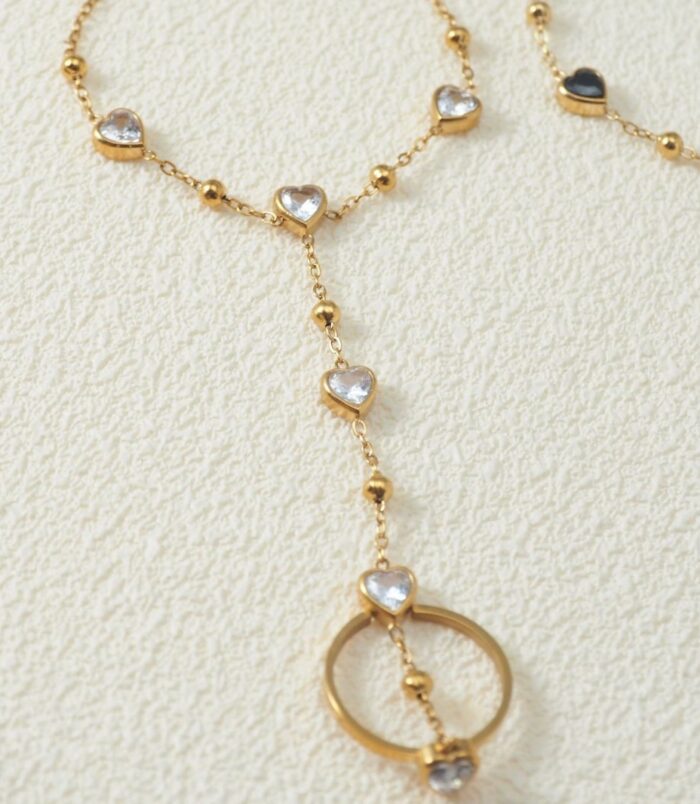 Vintage Elegant Heart-shaped Gemstone Bracelet Ring (2)