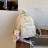 Cartoon Chic Leather Versatile Casual Backpack (1)