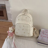 Cartoon Chic Leather Versatile Casual Backpack (3)