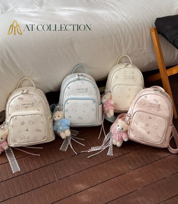 Cartoon Chic Leather Versatile Casual Backpack (4)