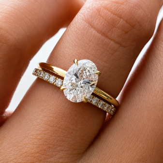 Double Layer Shiny Zircon Ring