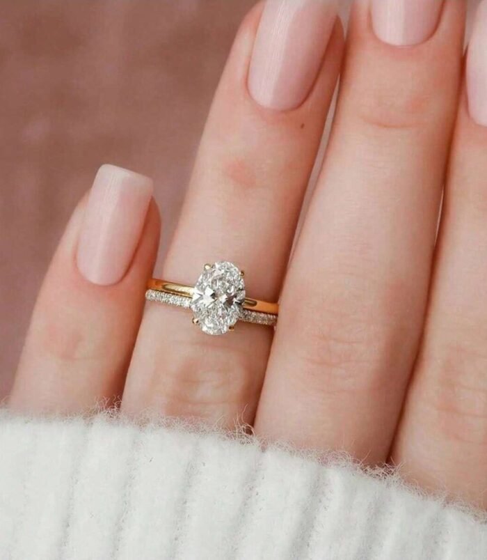 Double Layer Shiny Zircon Ring (2)