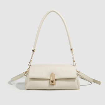 Luna Lock White Shoulder & Crossbody Bag