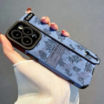 Vintage Floral Wrist Strap Apple iPhone Case For Women's