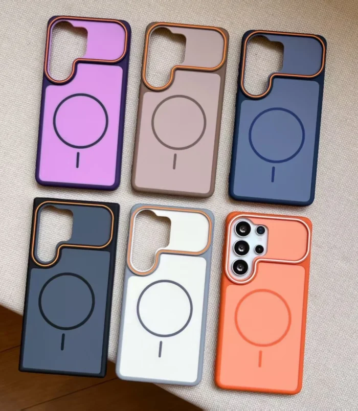 Premium contrast edge magnetic tpu phone case available in six distinct modern colors