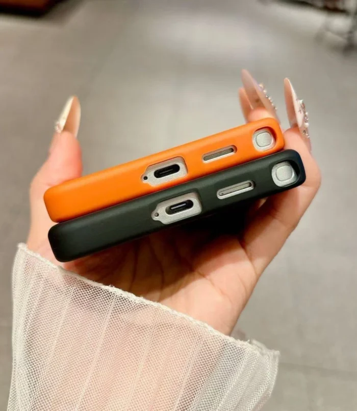 Contrast Edge Magnetic TPU Phone Case for Men showing precise bottom charging port cutouts