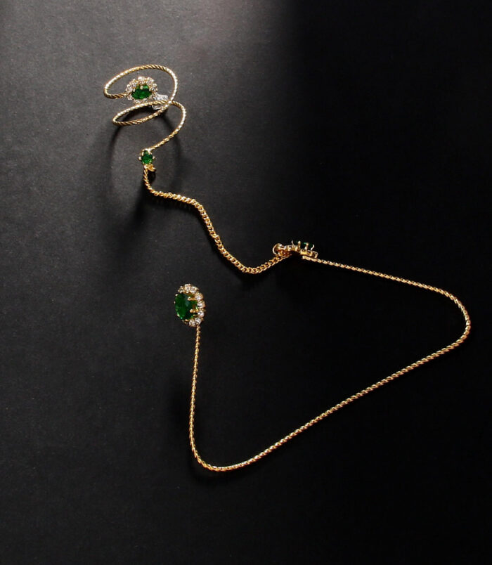 olive green finger bracelet for women (1)