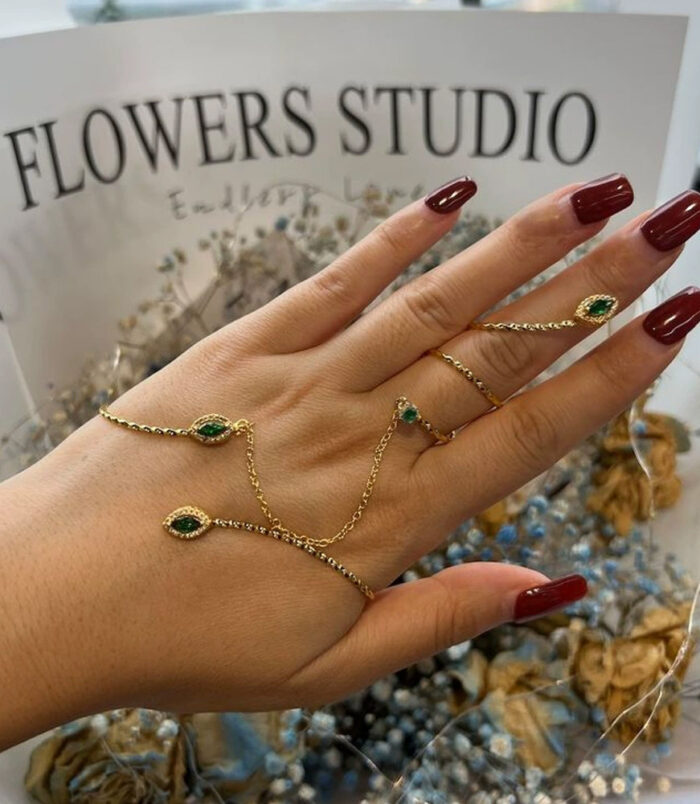 olive green finger bracelet for women (3)