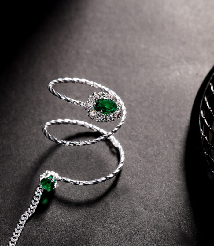 olive green finger bracelet for women (4)