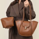 High-end Color Block Large Capacity Tote Bag For Women (7)