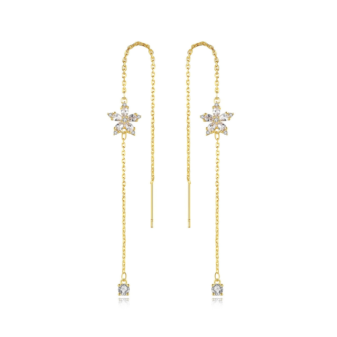 Simple Flower Ear Line Earrings For Women