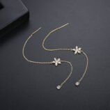 Simple Flower Ear Line Earrings For Women (4)