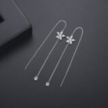 Simple Flower Ear Line Earrings For Women (5)
