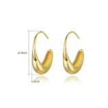 Gold & Silver Geometric Copper Earrings for Women detailing the exact height and width measurements