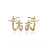 Elegant gold star wrap earrings with a unique celestial design.