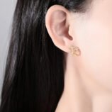Gold Electroplated Star Wrap Earrings for Women 1.15 cm size measurement.