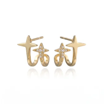 Elegant gold star wrap earrings with a unique celestial design.