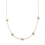 Silver and Gold Minimalist Rhinestone Necklace for Women displayed against a clean white background.