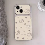 Premium white hello kitty mirror phone case for women.