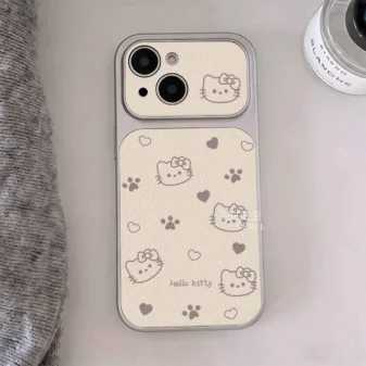 Premium white hello kitty mirror phone case for women.
