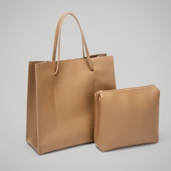 Solid Colour PU Leather Tote Bag for Women