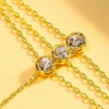 Gold and Silver Three-Layer Finger Bracelet close-up highlighting the brilliant round crystal details.